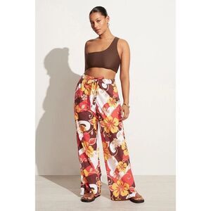 Faithfull the Brand Celvia Pant Ulani Floral Print Wide Leg Pull on Size S NWT